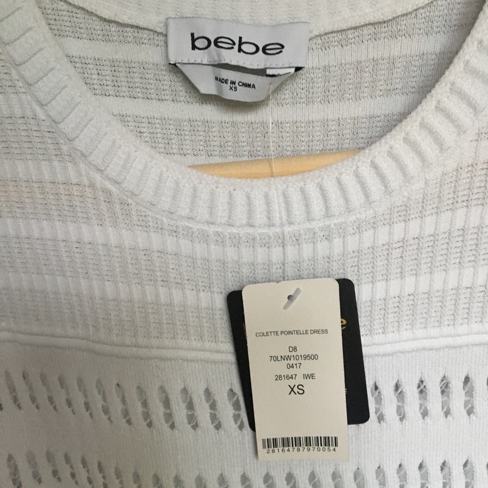 Bebe bodycon dress in white